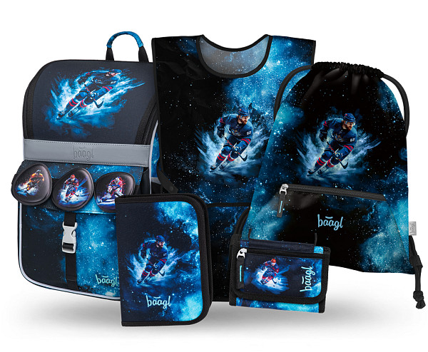 BAAGL SET 5 Zippy Hokej: aktovka, penál, sáček, zástěra, peněženka