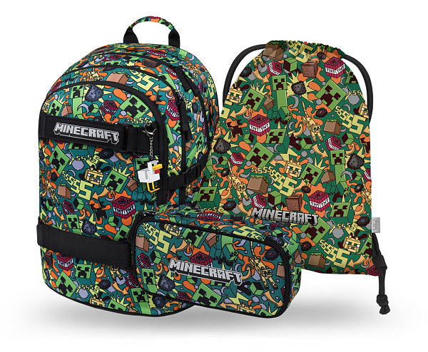 BAAGL SET 3 Skate Minecraft Chaos: batoh, penál, sáček