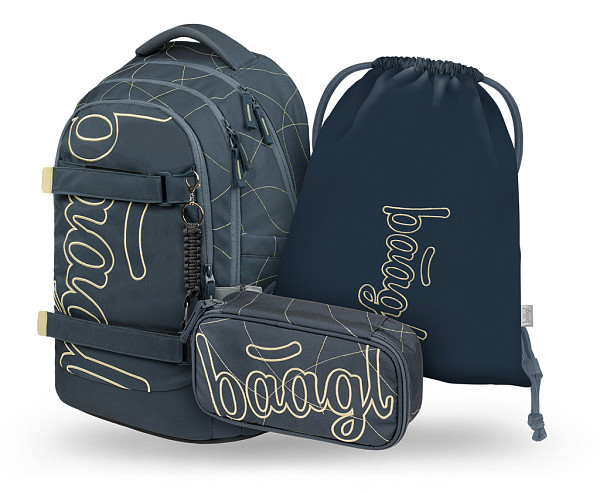 BAAGL SET 3 Skate Max Wave: batoh, penál, sáček GRS