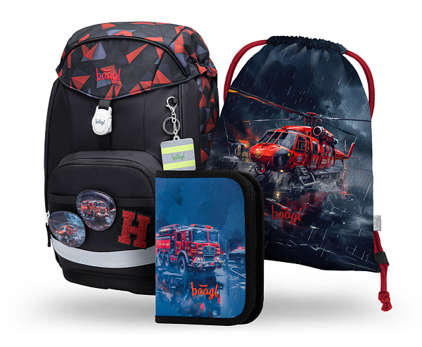 BAAGL SET 3 Airy Plus Záchranáři: batoh, penál, sáček