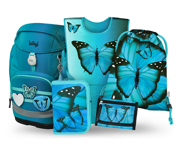 BAAGL SET 5 Airy Plus Butterfly: batoh, penál, sáček, zástěra, peněženka