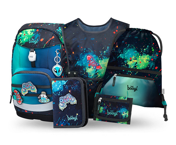 BAAGL SET 5 Airy Plus Chill: batoh, penál, sáček, zástěra, peněženka