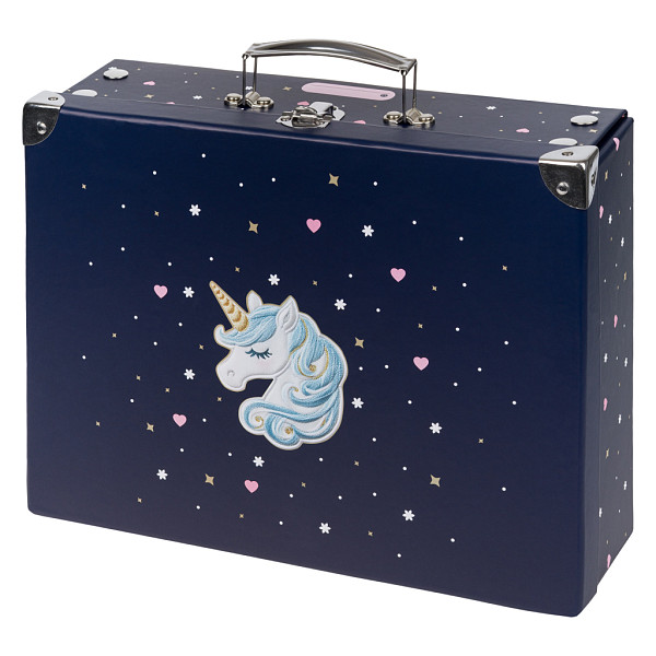 BAAGL Skládací školní kufřík Unicorn Gold s kováním