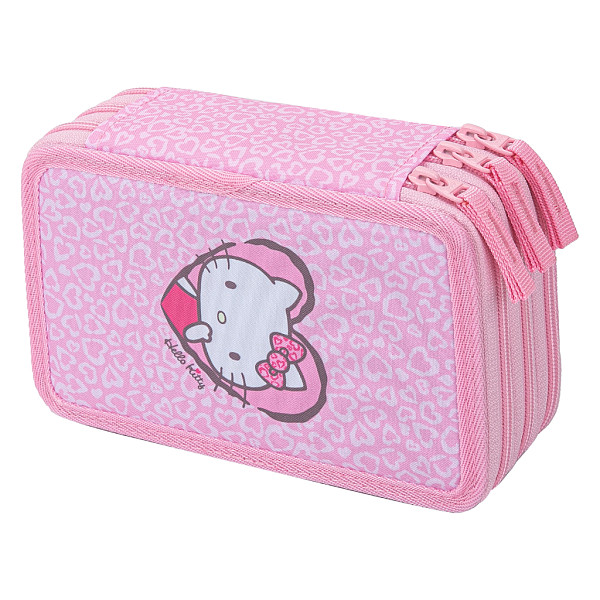 BAAGL Školní penál třípatrový Hello Kitty Sweet Leopard GRS