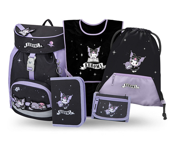 BAAGL SET 5 Airy Kuromi Fortune Dream: batoh, penál, sáček, zástěra, peněženka GRS