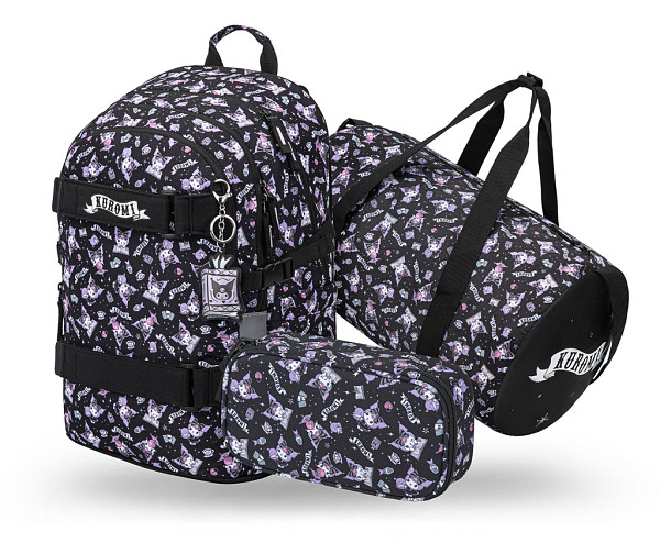 BAAGL SET 3 Skate Kuromi Black: batoh, penál, sportovní taška GRS