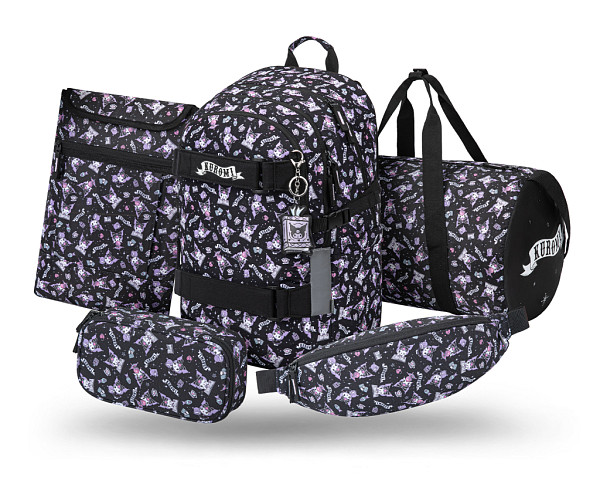 BAAGL SET 5 Skate Kuromi Black: batoh, penál, sportovní taška, ledvinka, obal na notebook GRS