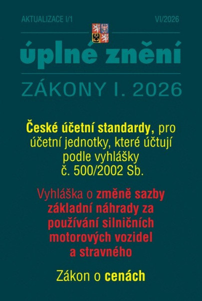 Aktualizace  I/1 2026 České účetní standardy, o cenách