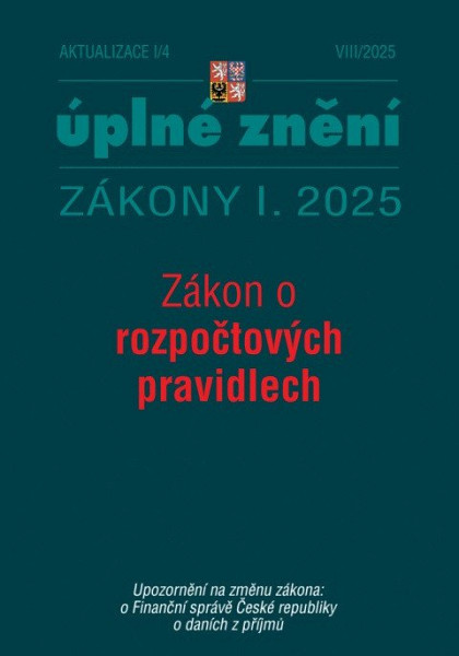 Aktualizace I/4 2025 Zákon o rozpočtových pravidlech