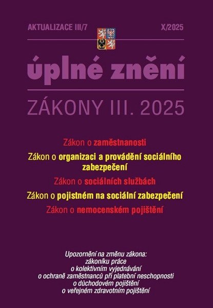 Aktualizace III/7 2025 Zákon o zaměstnanosti