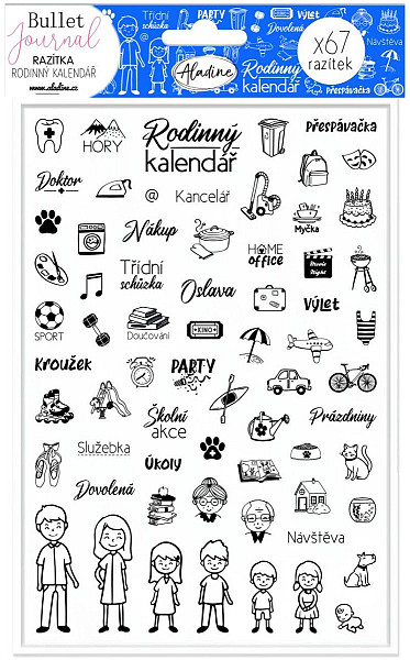 Aladine Diářová razítka 67 ks - Rodinný kalendář