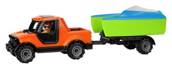Auto Truckies pickup s vozíkem, loďkou, s figurkou