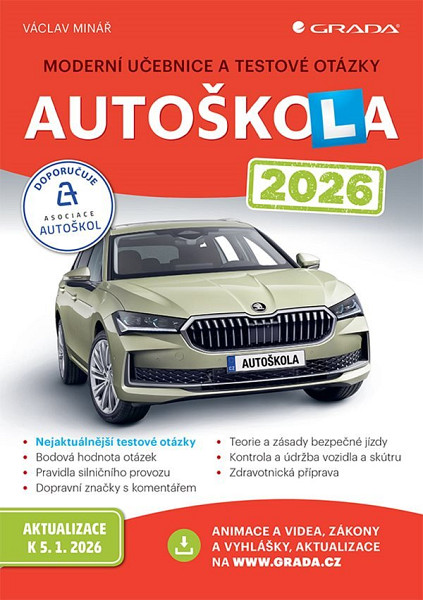 Autoškola 2026 - Moderní učebnice a testové otázky