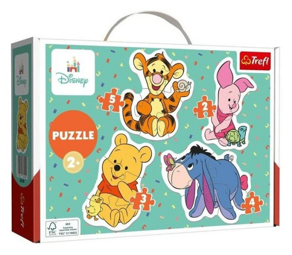 Baby puzzle Medvídek Pú 4v1 (2,3,4,5 dílků)