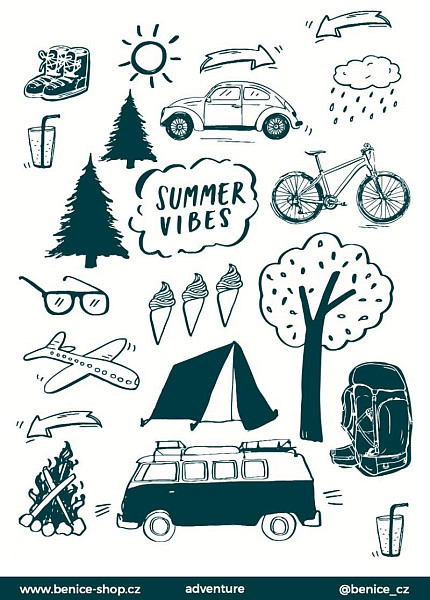 Be Nice Samolepky k fotoalbu: Adventure