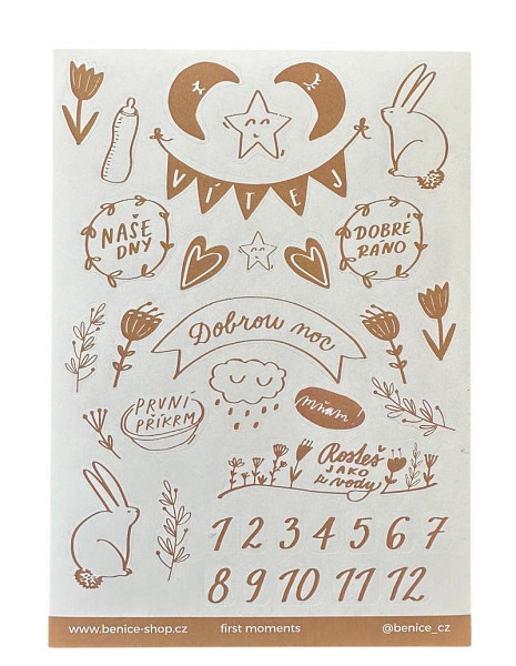 Be Nice Samolepky k fotoalbu: First Moments (béžové)