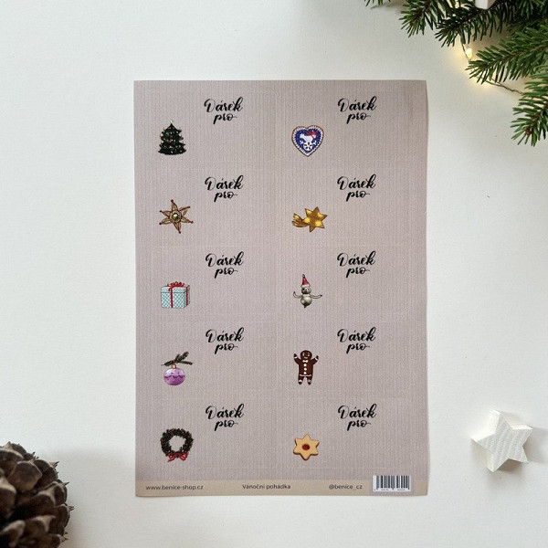 Be Nice Vánoční samolepicí jmenovky - Vánoční pohádka