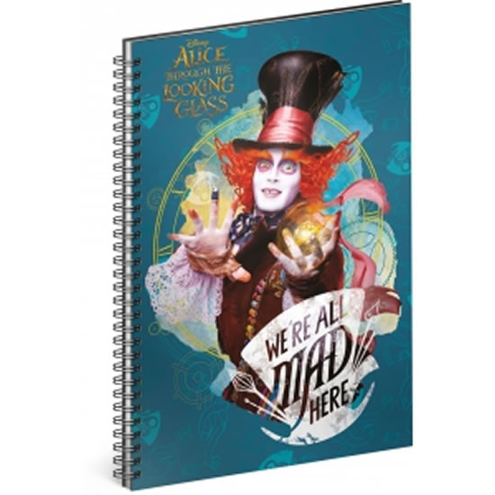 Spirálový blok Alenka v říši divů: Za zrcadlem – Tarrant, linkovaný, A5