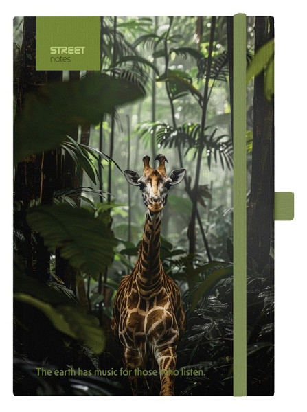 Blok B5, 100l, 80g, linkovaný - Animals Giraffe s gumou