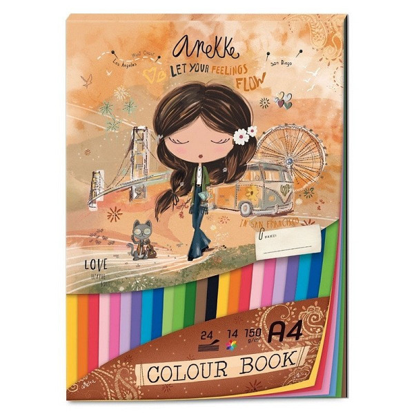 Blok barevných papírů A4 Anekke