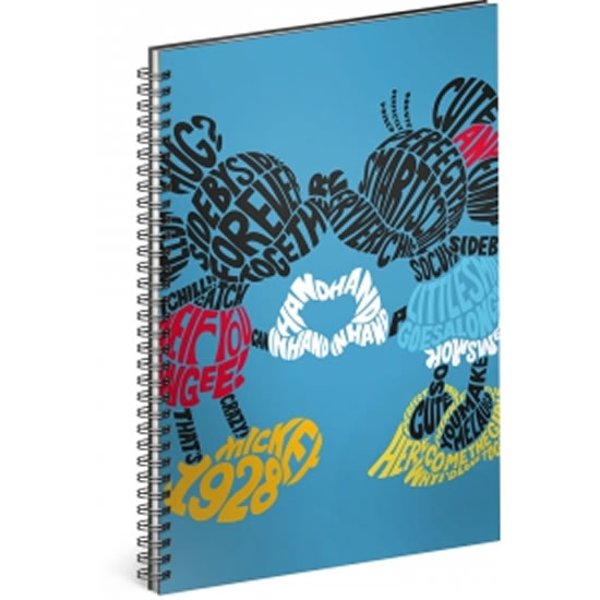 Spirálový blok Mickey – Kiss, linkovaný, A4