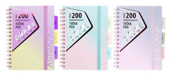 Blok se spirálou Astrapap Ombre Pastel A5, 100l, čtverečkovaný