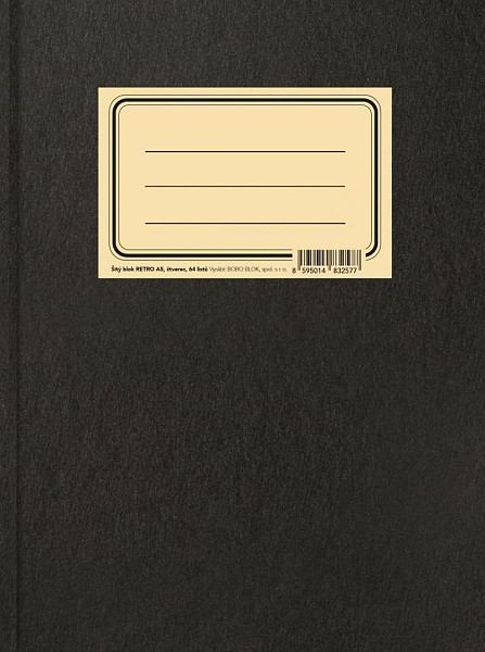BOBO šitý poznámkový blok Retro A5, čtverečkovaný