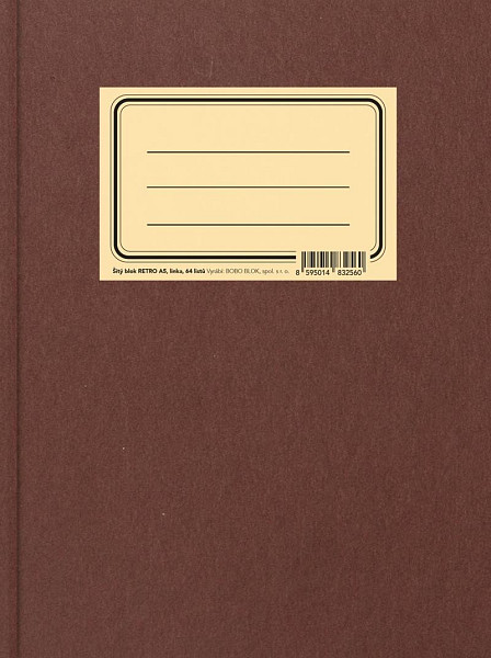 BOBO šitý poznámkový blok Retro A5, linkovaný