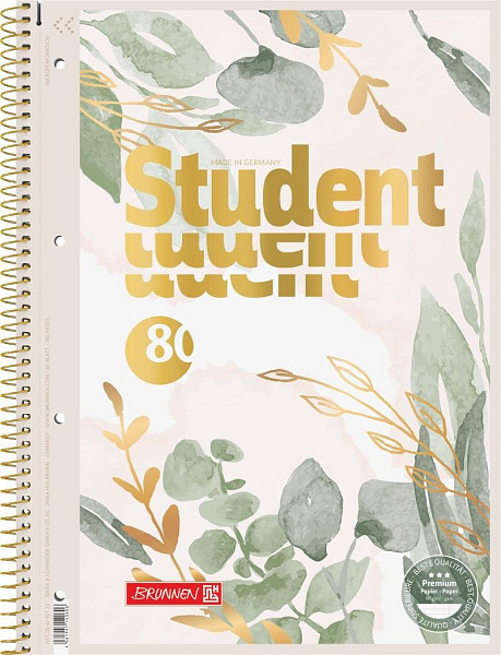 Brunnen student blok eukalyptus A4 - linka, 80 listů