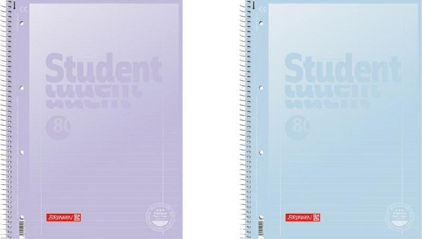Brunnen student blok pastel A4 - linka, 80 listů, fialový/modrý