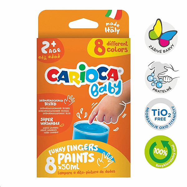 Carioca prstové barvy Baby - 8×50 ml