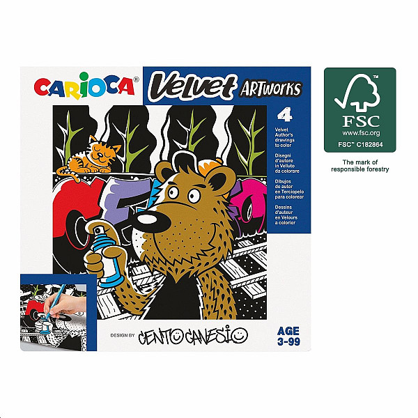 Carioca sametové omalovánky CENTO Graffiti - 4 ks