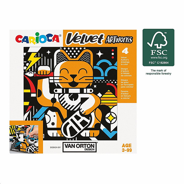 Carioca sametové omalovánky VAN ORTON Art - 4 ks