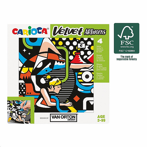 Carioca sametové omalovánky VAN ORTON Street - 4 ks