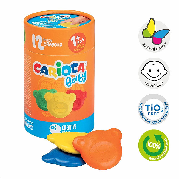 Carioca voskovky Baby Teddy - 12 ks