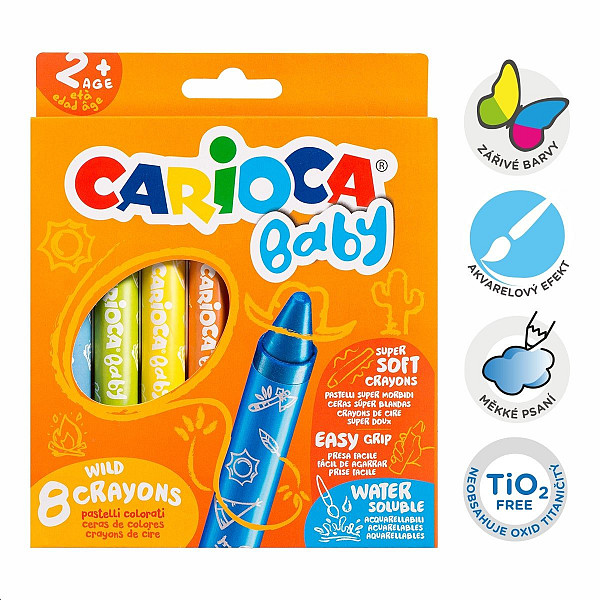 Carioca voskovky Baby Wild - 8 ks