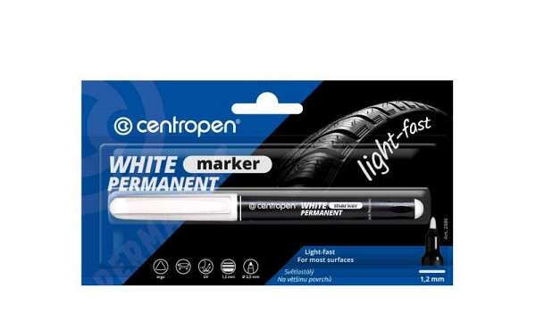 Centropen značkovač 2686 - bílý, permanent