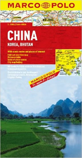 Čína,Korea,Bhutan/mapa1:4M MD