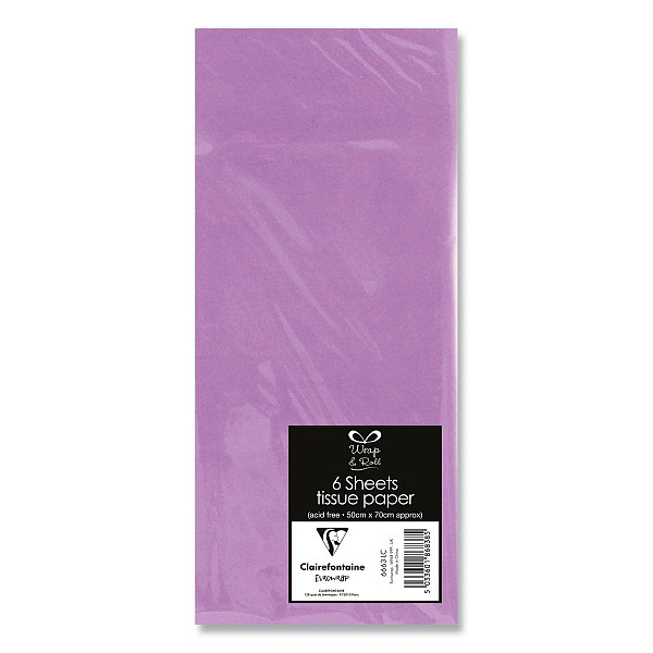 CLAIREFONTAINE hedvábný papír - lilac, 6 ks, 50x70 cm