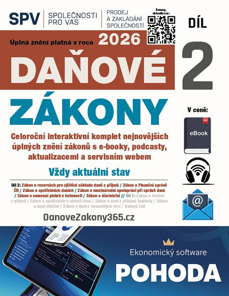 Daňové zákony 2026 (Díl 2.)