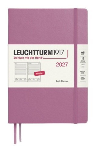 Denní plánovač Dusty Rose, Medium A5 2027, anglicky