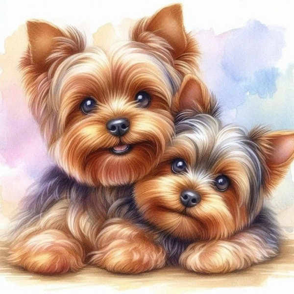 Diamantový obrázek - Psí kamarádi 30x40 cm