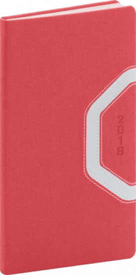 Diář 2018 - Bern - kapesní, červenostříbrný, 9 x 15,5 cm