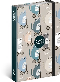 Diář 2021: Kočky, týdenní, 11 x 16 cm
