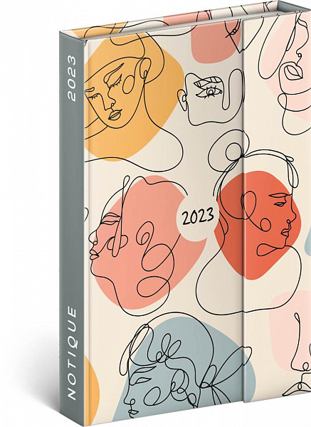 Týdenní magnetický diář Tvář 2023, 11 × 16 cm
