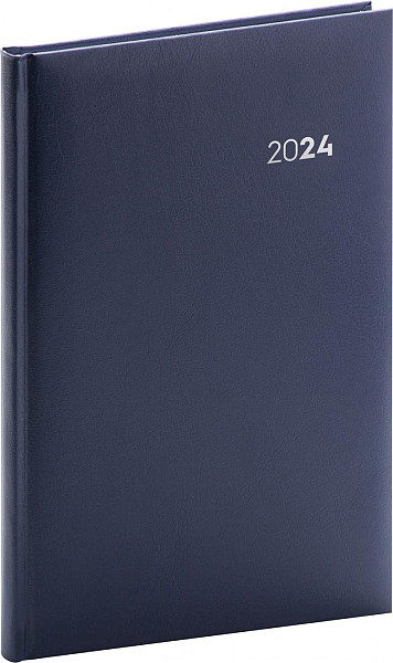 Diář 2024: Balacron - modrý tmavě, týdenní, 15 × 21 cm