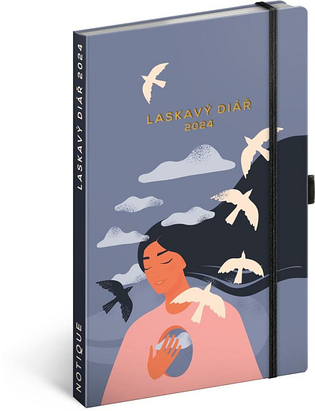 Týdenní Laskavý diář 2024, 13 × 21 cm