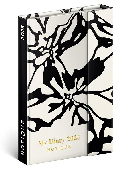 NOTIQUE Týdenní magnetický diář Abstrakt 2025, 11 x 16 cm