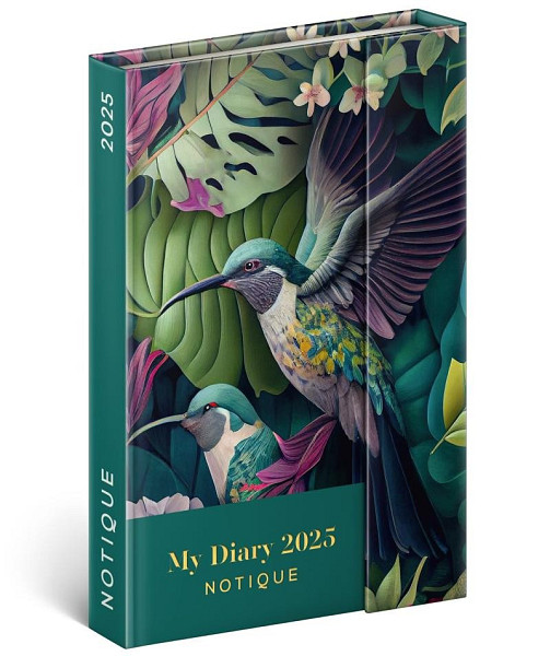 NOTIQUE Týdenní magnetický diář Kolibřík 2025, 11 x 16 cm