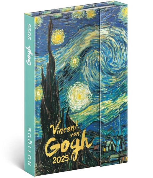 NOTIQUE Týdenní magnetický diář Vincent van Gogh 2025, 11 x 16 cm